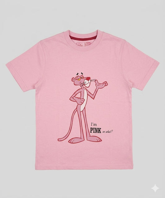 Kids Pink Panther Pink Graphic Tee for Boys