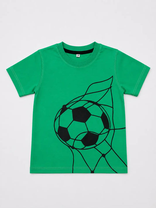 Kids Green Football Graphic Unisex T-Shirt – Premium Casual Cotton Tee