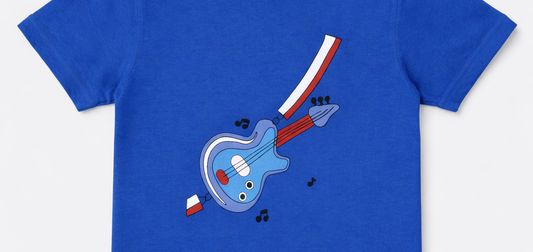 Boys Guitar Graphic T-Shirt β Kids Summer Casual Tee | Boys Printed T-Shirt Pakistan