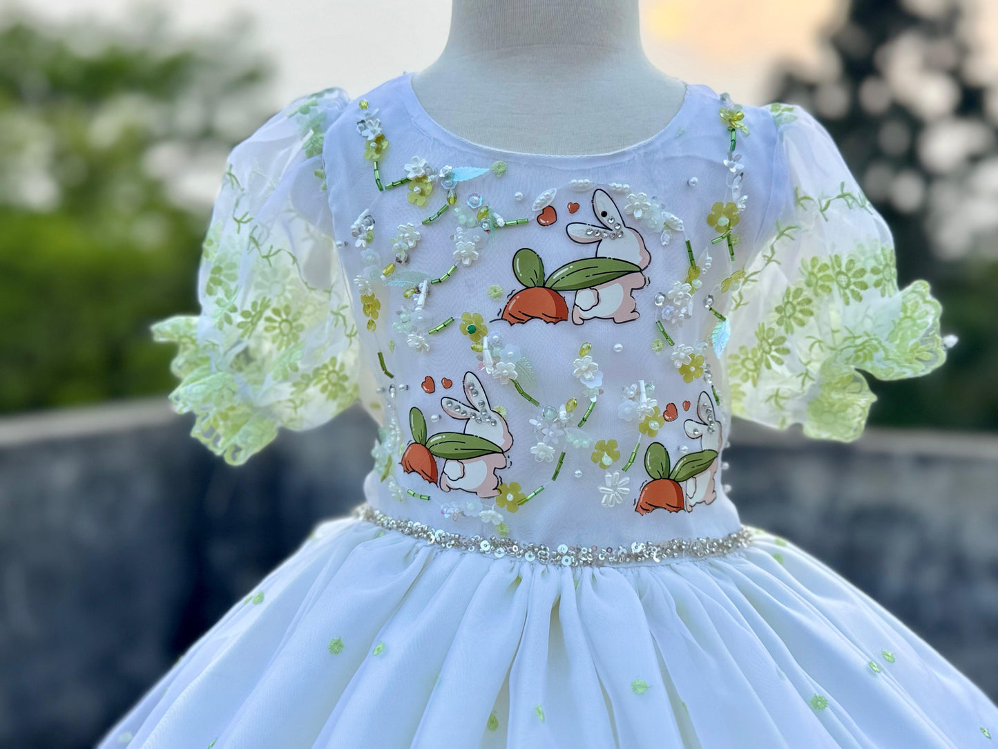 Girls Fancy Maxi Frock – Luxury White Princess Dress | Eid Collection Kids Party Wear