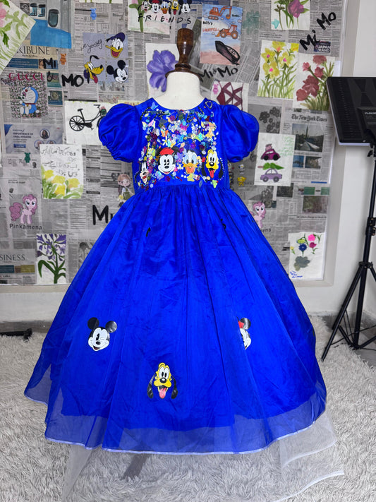 Girls' Blue Disney Princess Maxi Frock Dress