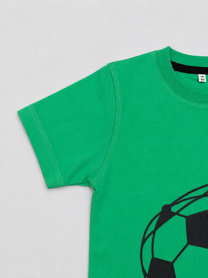 Kids Green Football Graphic Unisex T-Shirt – Premium Casual Cotton Tee