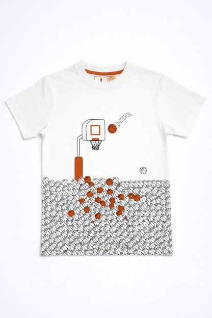 White Basketball Graphic T-Shirt