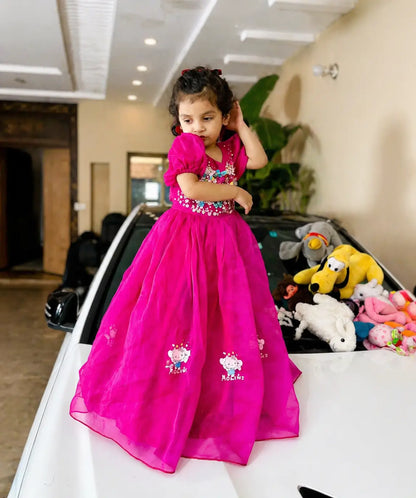 Girls Pink Princess Maxi Dress – Cute Kids Party Dress | Best in Pakistan