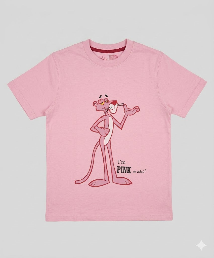 Kids Pink Panther Pink Graphic Tee for Boys