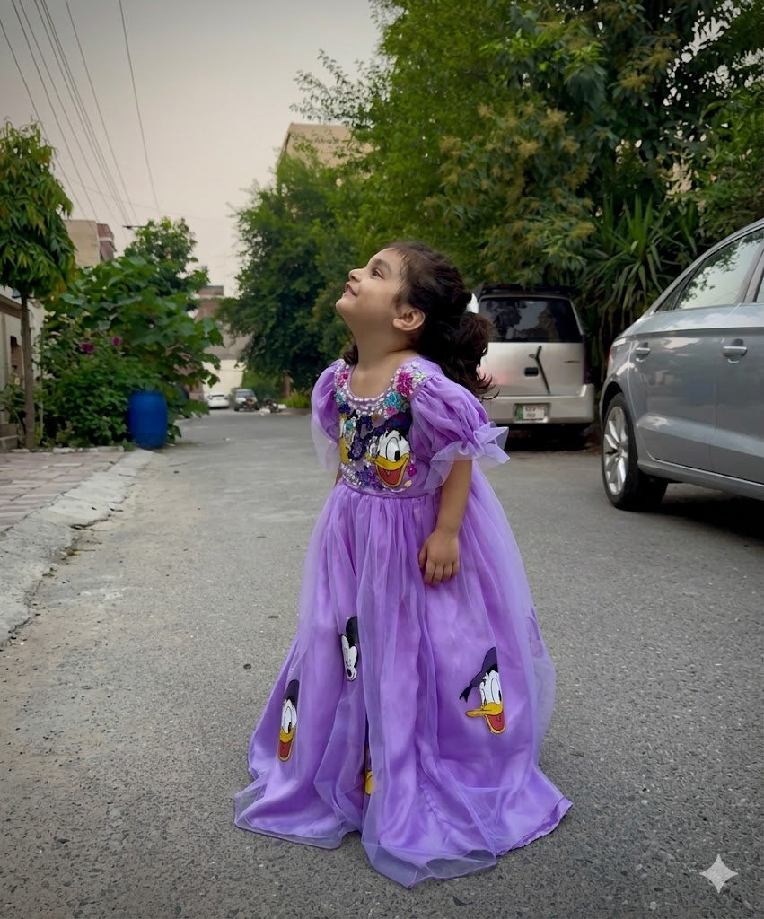 Girls Sky Blue Princess Maxi Froks – Kids Eid Collection Party Dress | Best in Pakistan