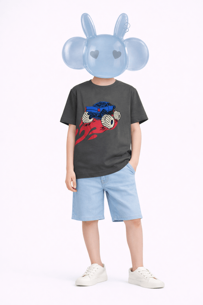 Monster Truck Graphic T-Shirt – Kids Summer Casual Tee