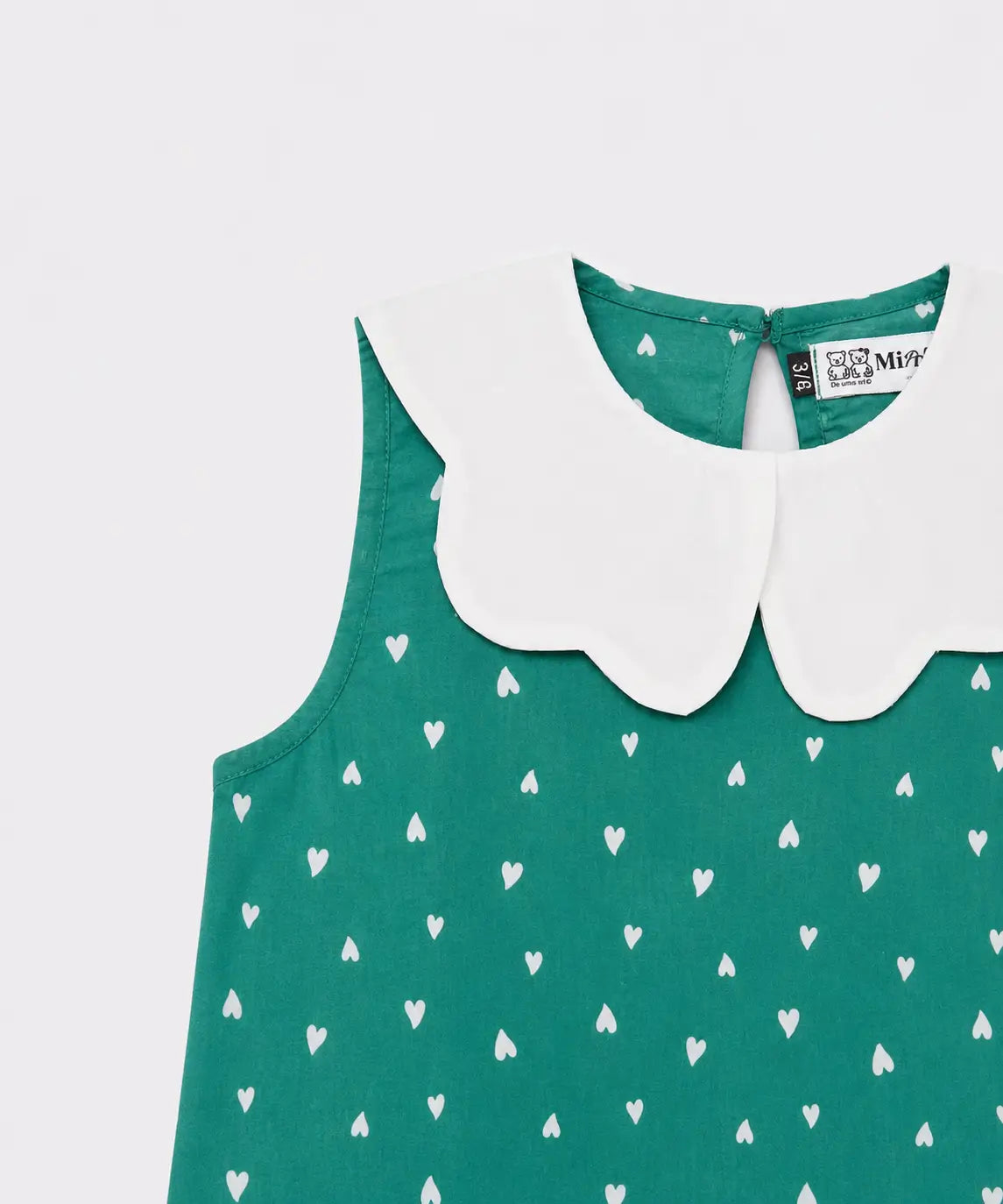 Frosted Love Girls Dress | Cute Green Heart Print Kids Frock