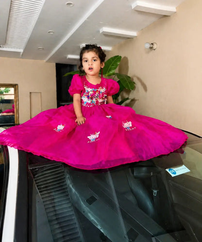 Girls Pink Princess Maxi Dress – Cute Kids Party Dress | Best in Pakistan