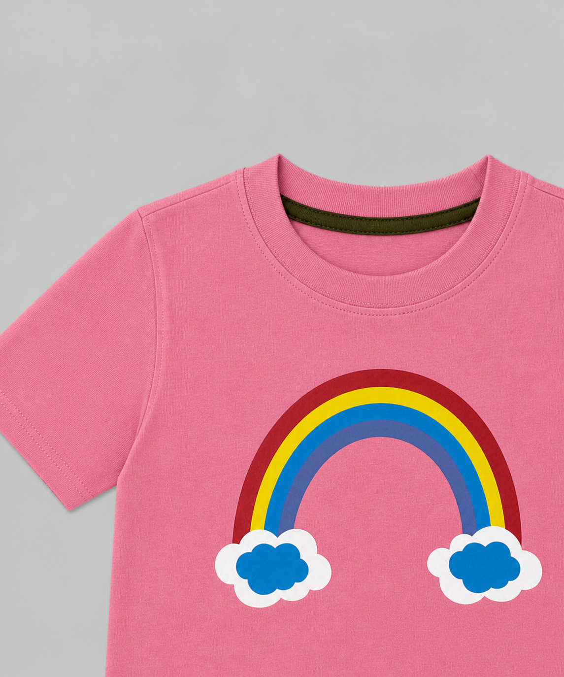Kids Pink Rainbow T-Shirt |Girls Summer Casual Shirt