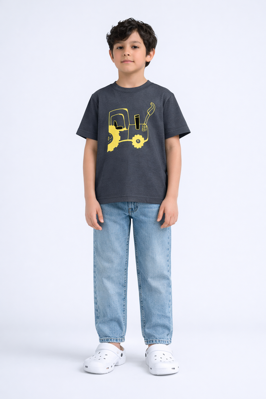 Boys Tractor Graphic T-Shirt – Kids Summer Casual Tee | Boys Printed T-Shirt Pakistan