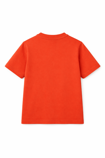 Kids Orange Racing Car Graphic T-Shirt