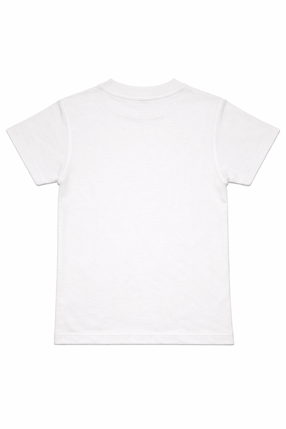 Kids White Cartoon Graphic T-Shirt