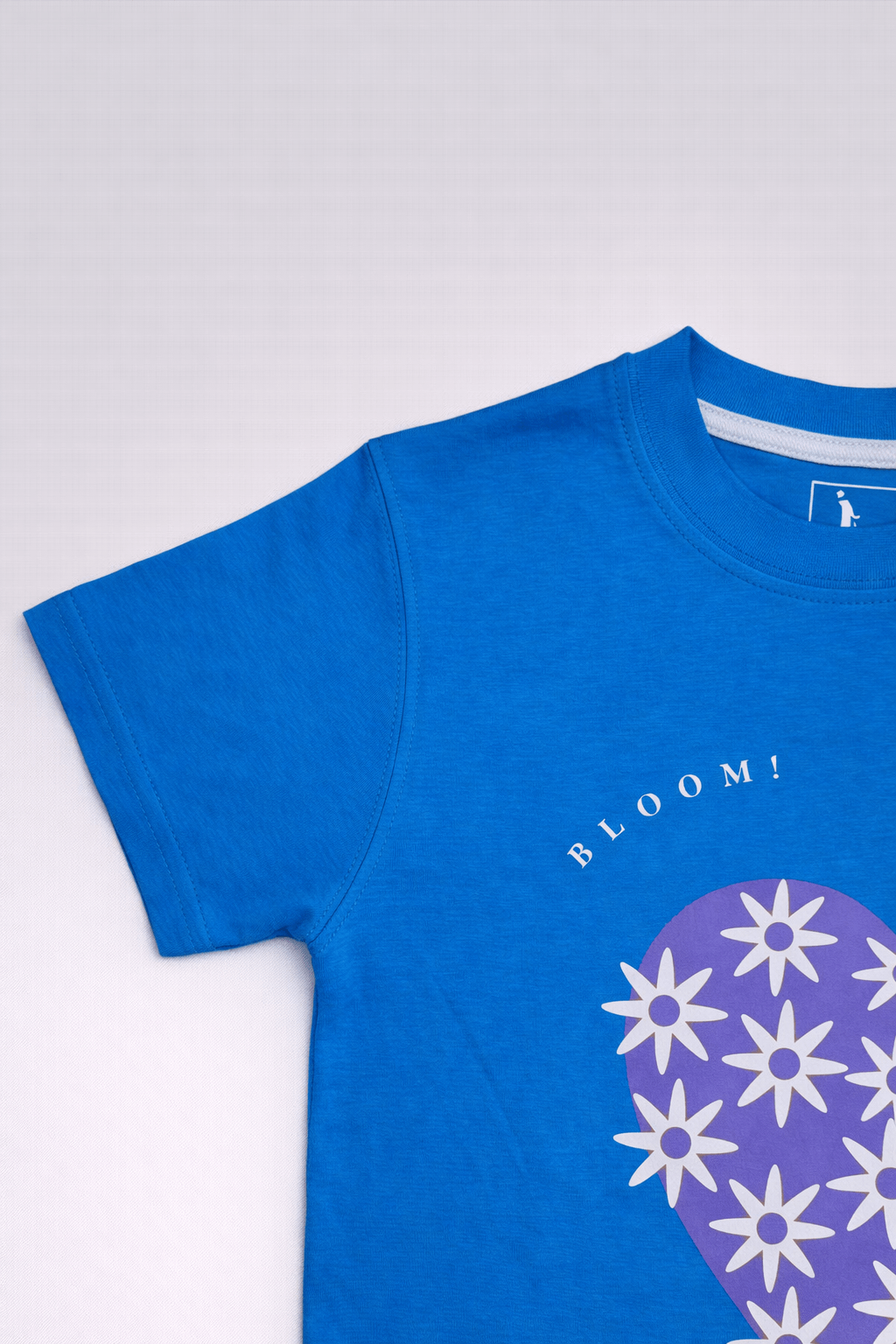Kids Blue Floral Heart Graphic T-Shirt