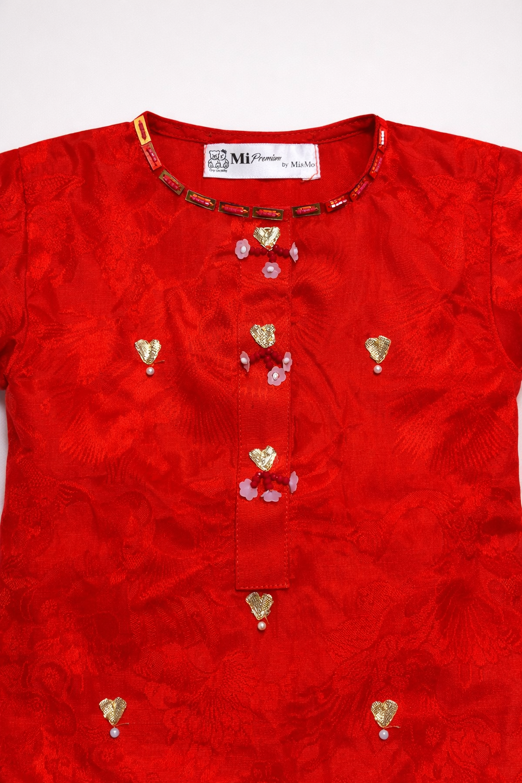 Girls Red Kurta Trouser with Dupatta | Pure Fabric Kids Eid Collection Dress