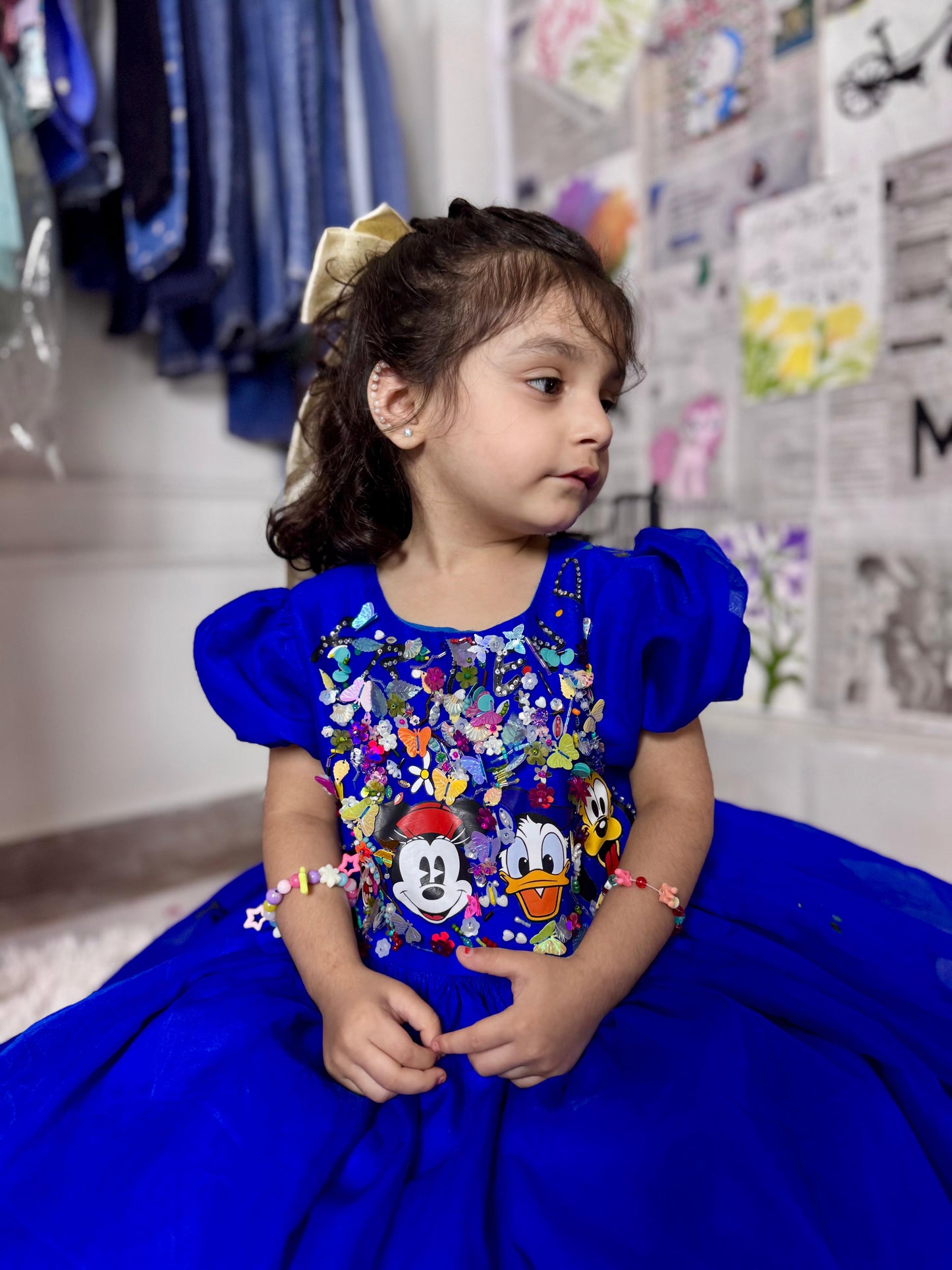 Girls' Blue Disney Princess Maxi Frock Dress