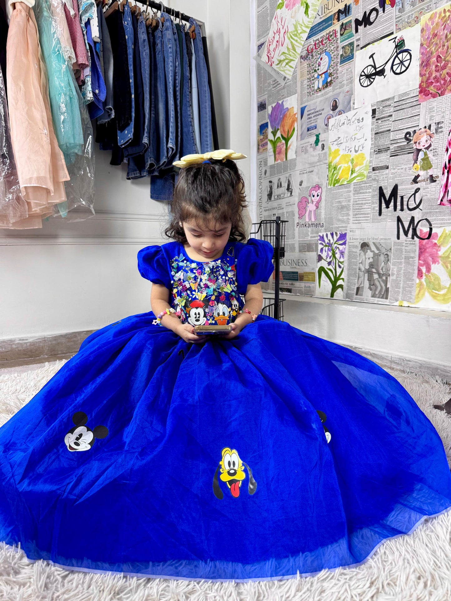 Girls' Blue Disney Princess Maxi Frock Dress