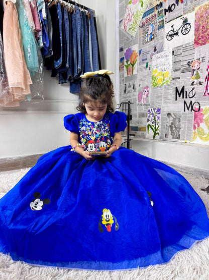 Girls' Blue Disney Princess Maxi Frock Dress