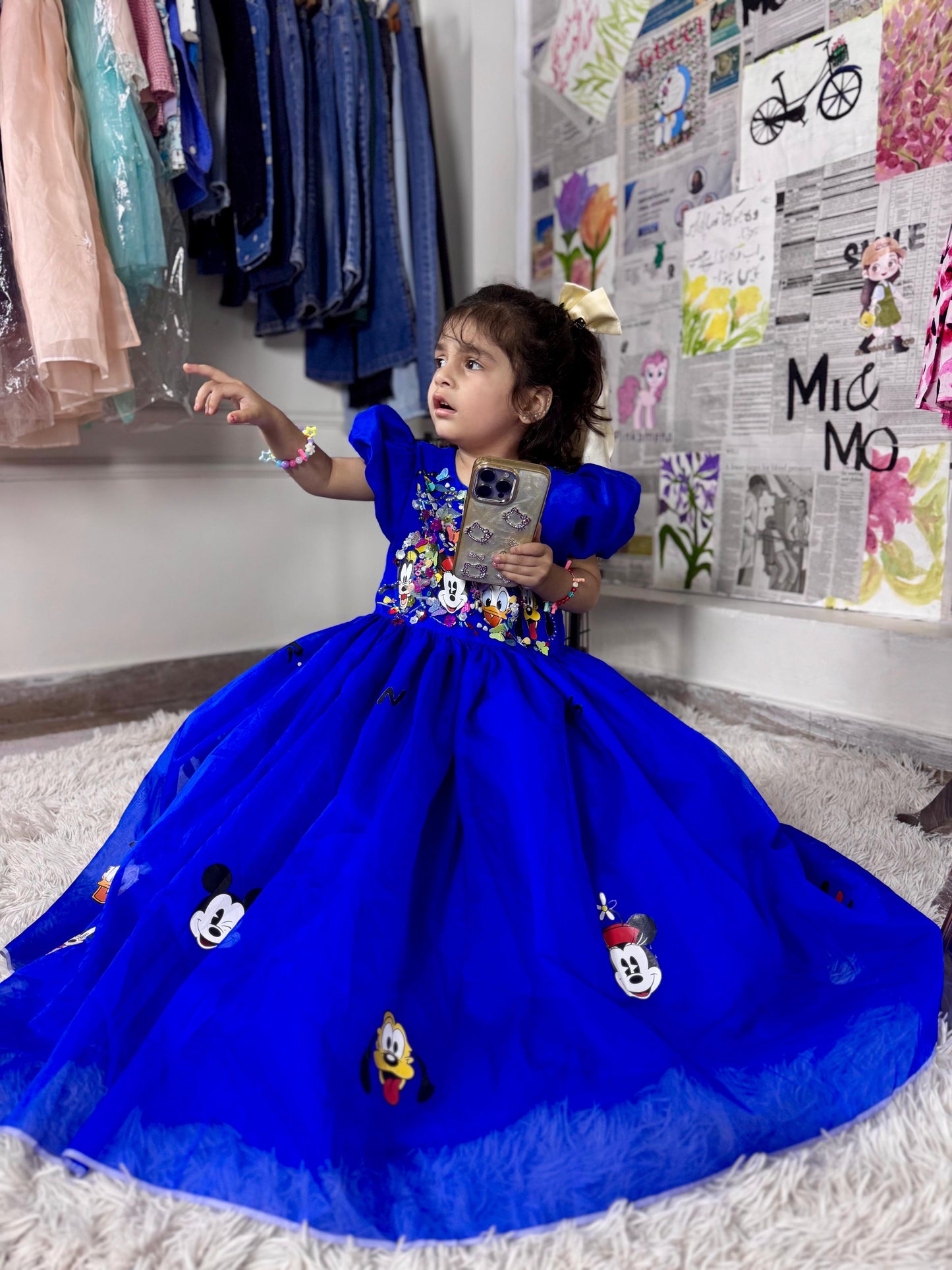 Girls' Blue Disney Princess Maxi Frock Dress