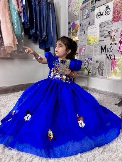 Girls' Blue Disney Princess Maxi Frock Dress