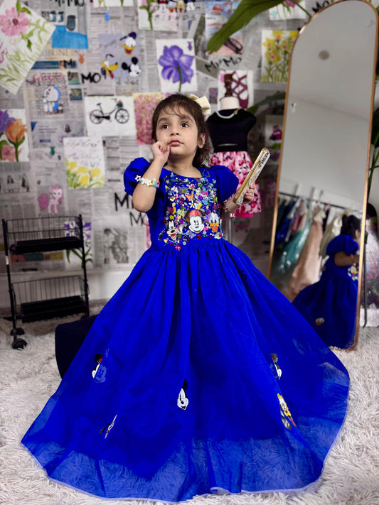Girls' Blue Disney Princess Maxi Frock Dress