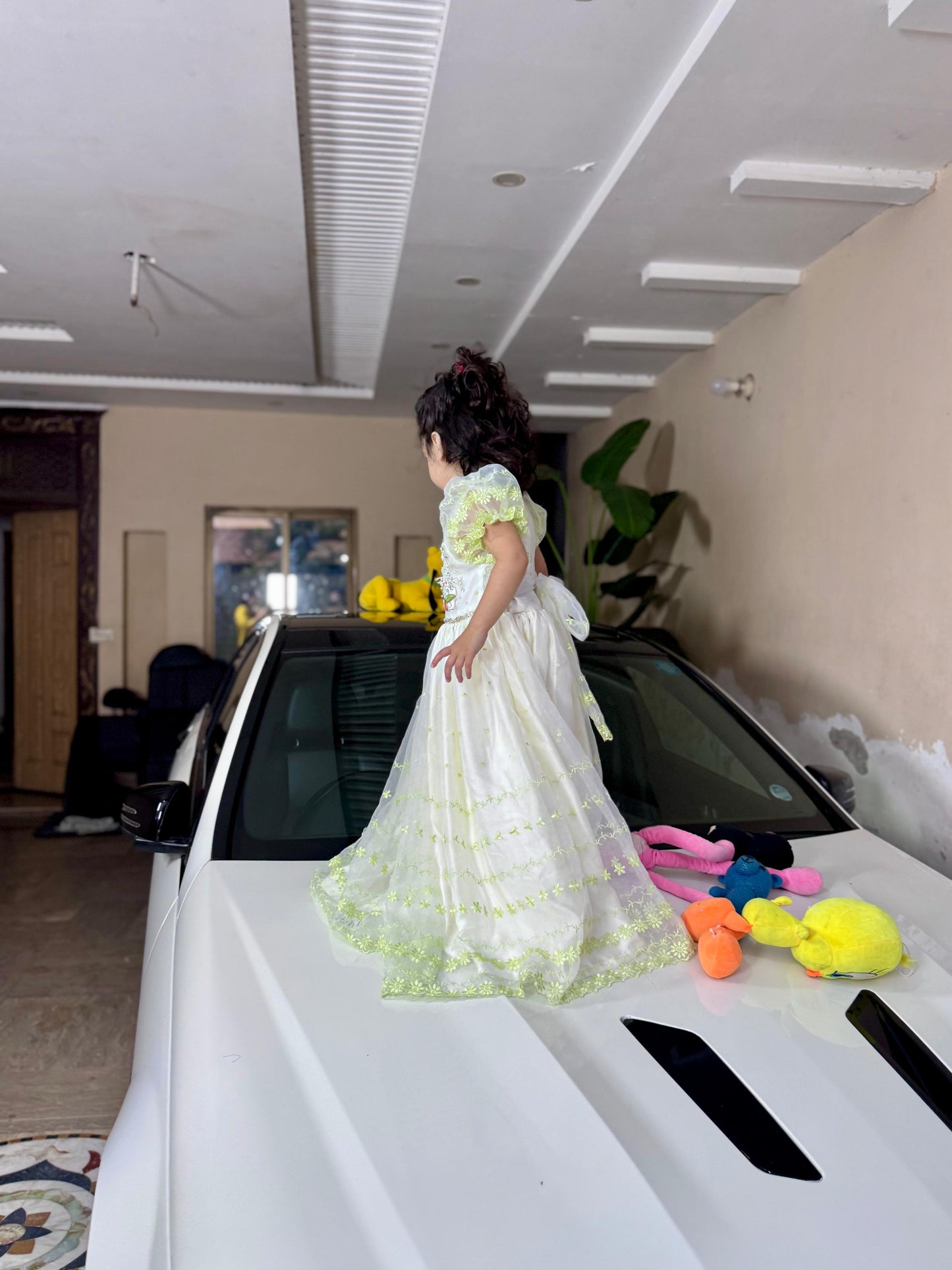Girls Fancy Maxi Frock – Luxury White Princess Dress | Eid Collection Kids Party Wear
