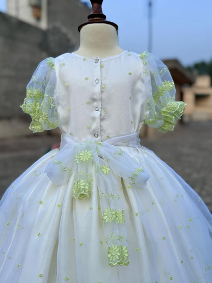 Girls Fancy Maxi Frock – Luxury White Princess Dress | Eid Collection Kids Party Wear