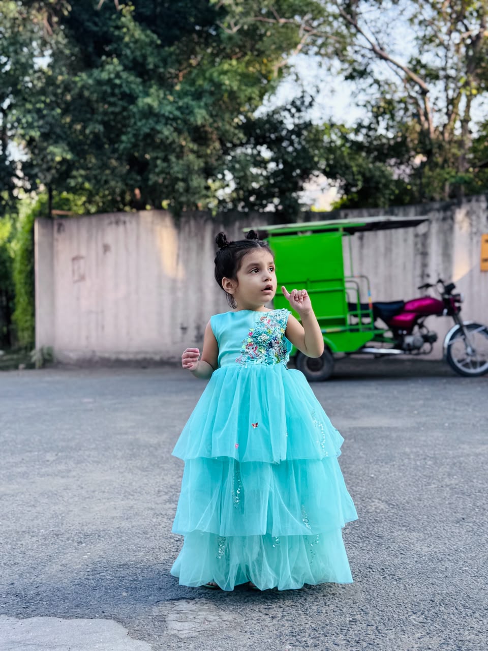 Girls Sky Blue Princess Maxi Froks Dress | Kids Party Wear – Best in Pakistan