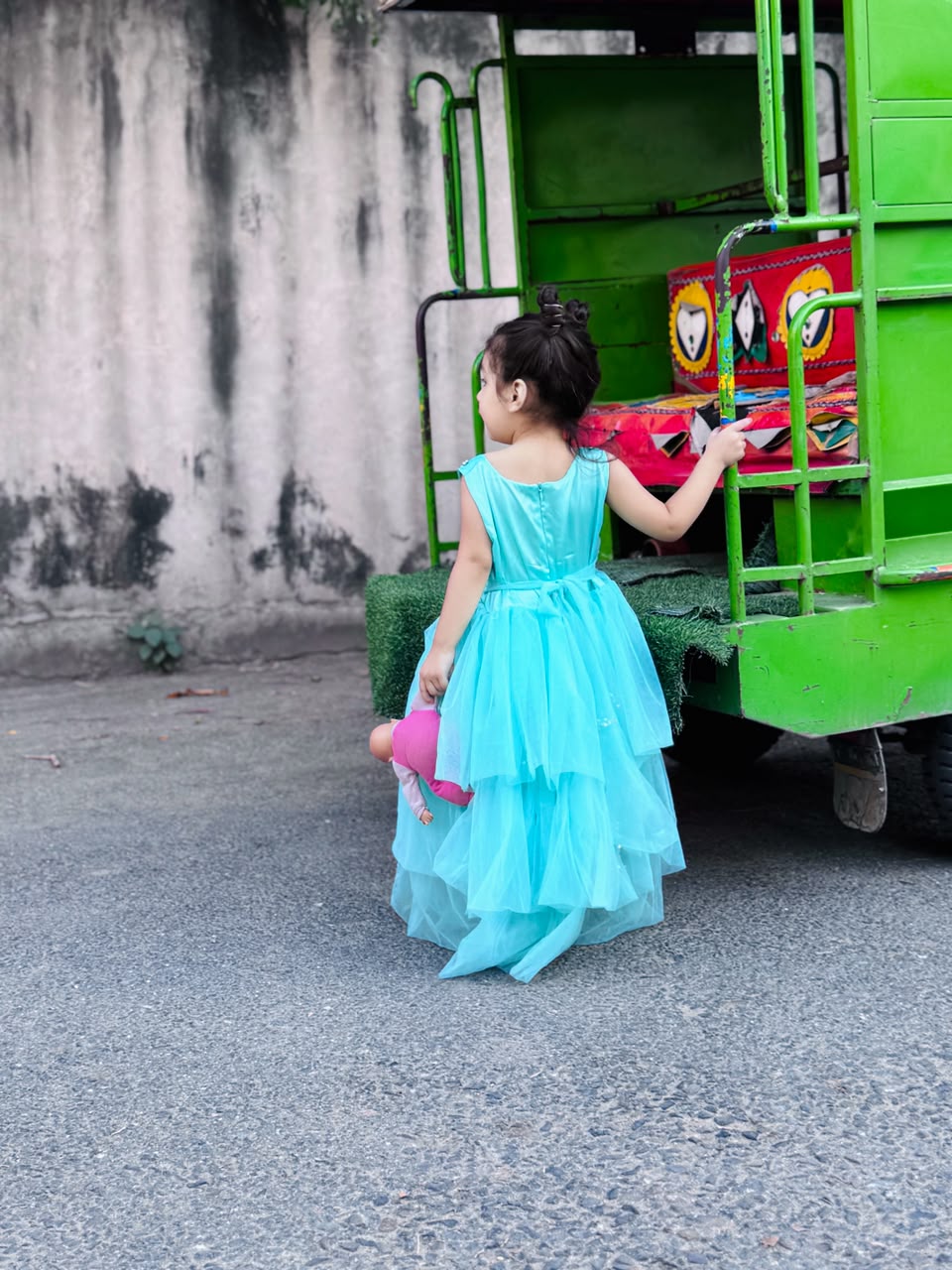 Girls Sky Blue Princess Maxi Froks Dress | Kids Party Wear – Best in Pakistan