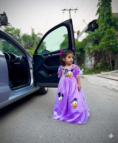Girls Sky Blue Princess Maxi Froks – Kids Eid Collection Party Dress | Best in Pakistan