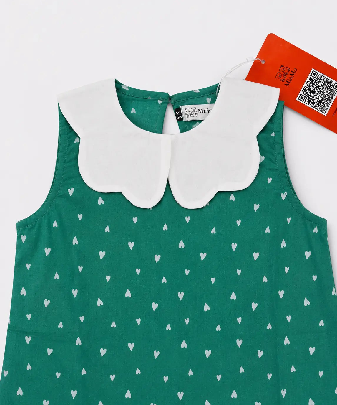 Frosted Love Girls Dress | Cute Green Heart Print Kids Frock