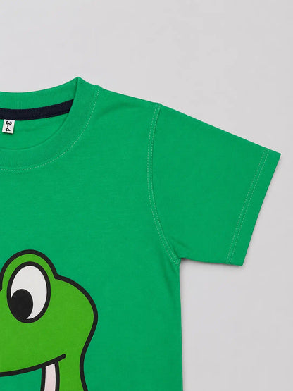 Kids Green Dinosaur Graphic Unisex T-Shirt – Premium Casual Cotton Tee
