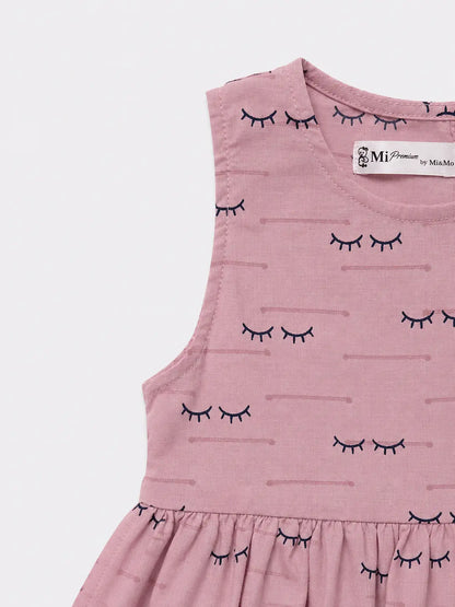 Mink Mink Dress for Girls – Soft Pink Sleeveless Kids Party & Casual Wear Dress