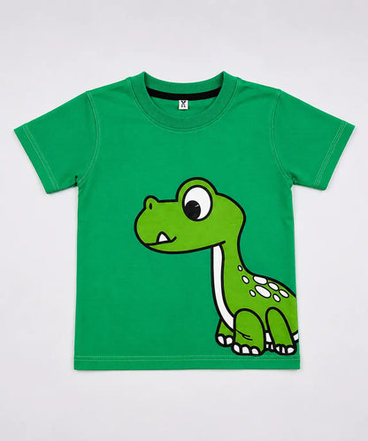 Kids Green Dinosaur Graphic Unisex T-Shirt – Premium Casual Cotton Tee