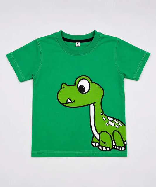 Kids Green Dinosaur Graphic Unisex T-Shirt – Premium Casual Cotton Tee