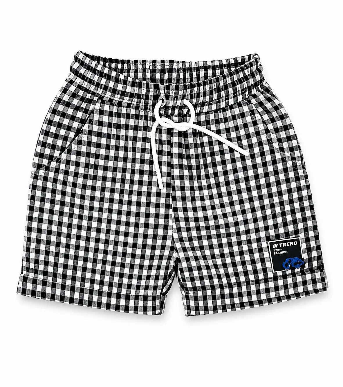 Boys black white checkered shorts single pack kids summer wear — MiMo Pakistan
