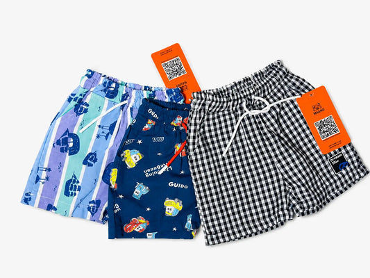 Boys light blue dinosaur printed shorts pack kids summer wear — MiMo Pakistan