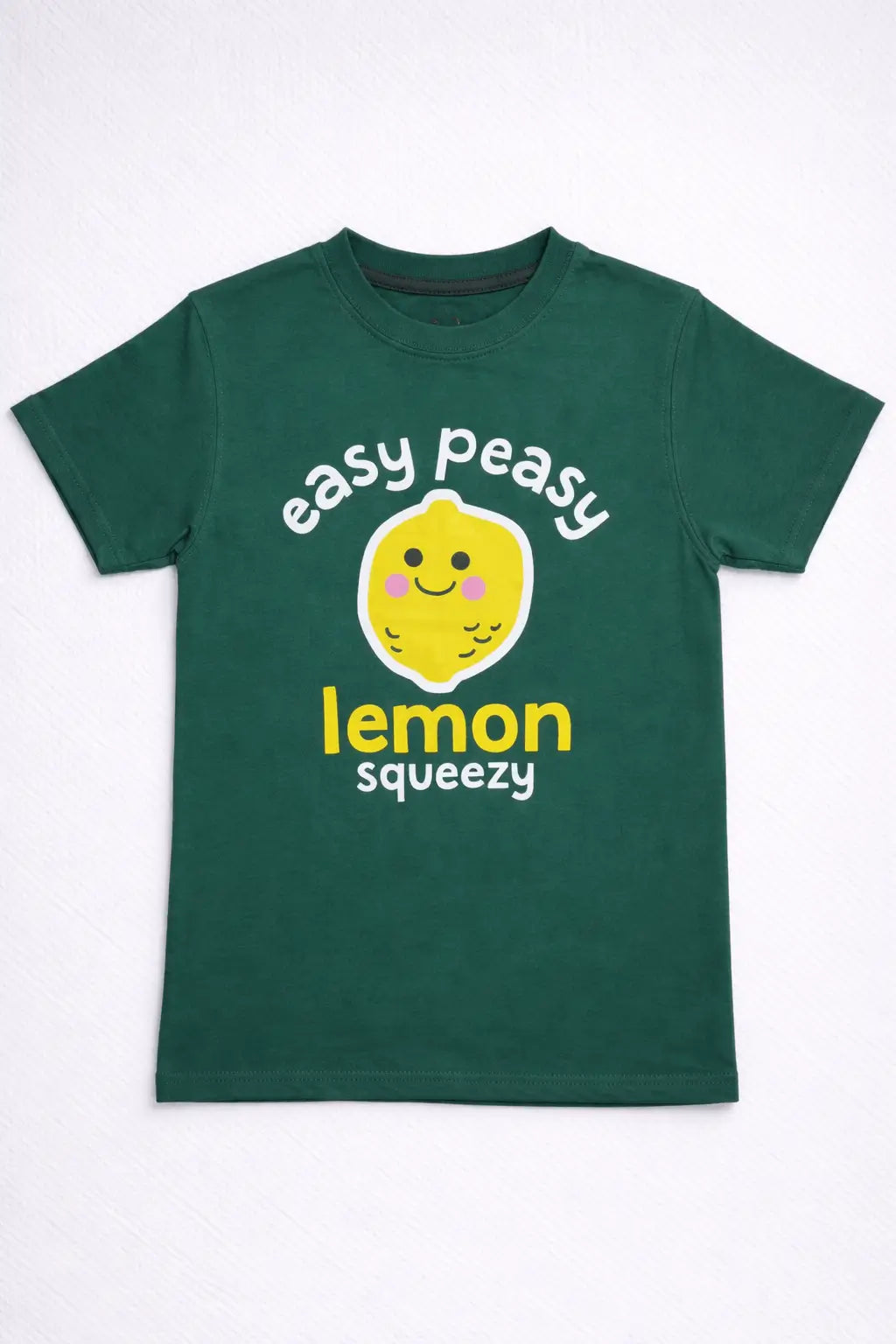 Boys green lemon graphic t-shirt front view kids cotton wear — MiMo Pakistan
