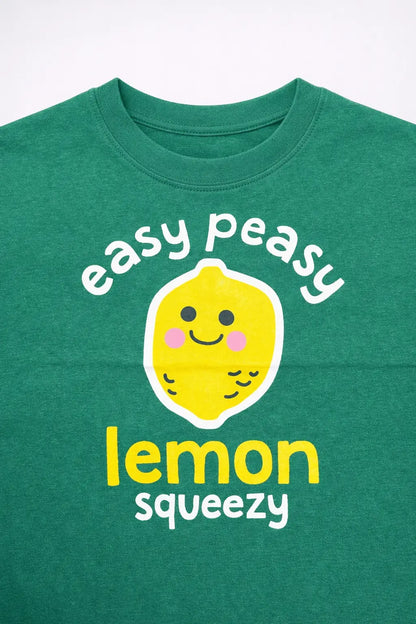 Boys green Lemon Squeezy graphic t-shirt neck for kids — MiMo Pakistan