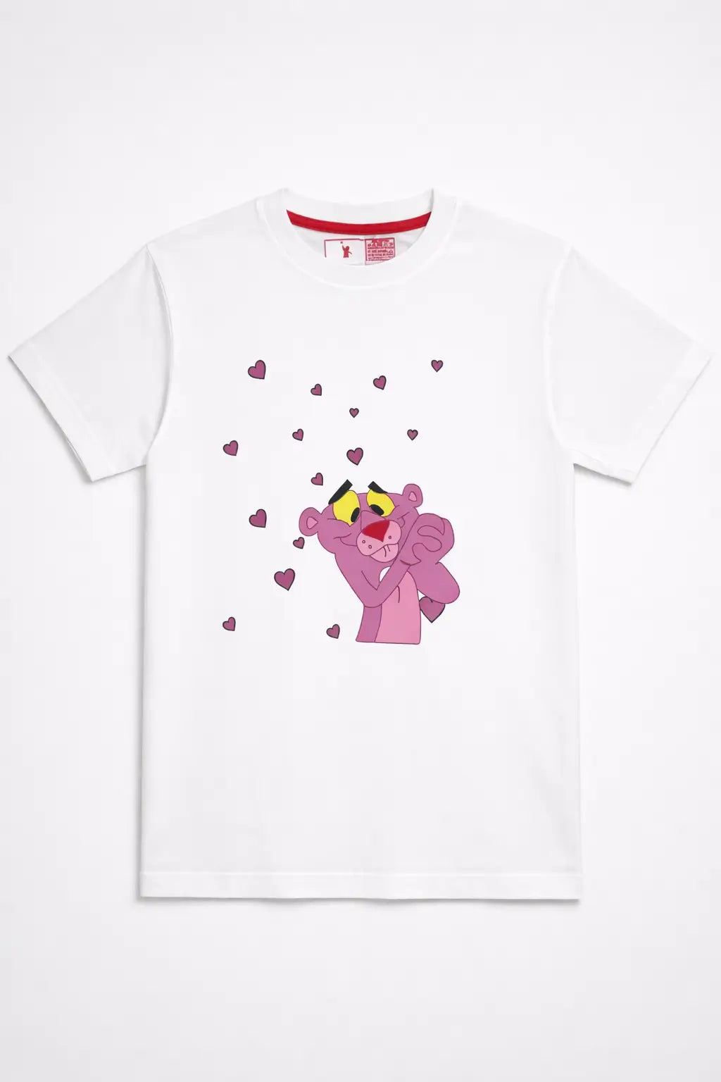 Boys white pink cartoon character printed t-shirt front view kids cotton wear — MiMo Pakistan