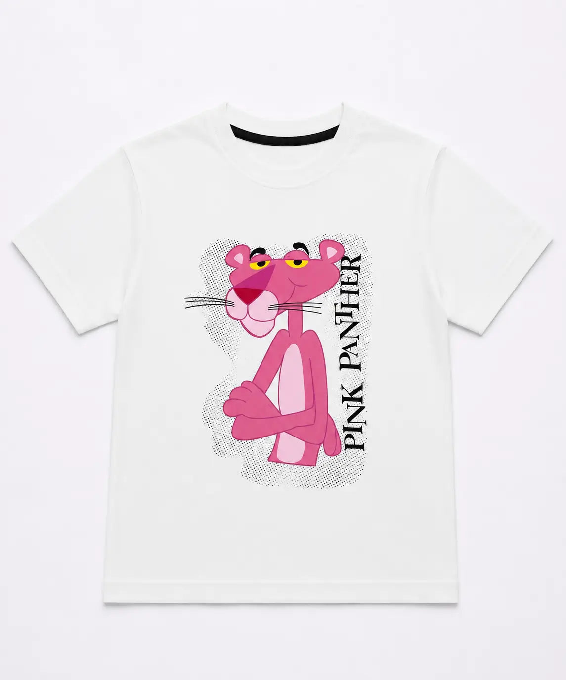 Boys white pink cartoon printed t-shirt front view kids cotton wear — MiMo Pakistan