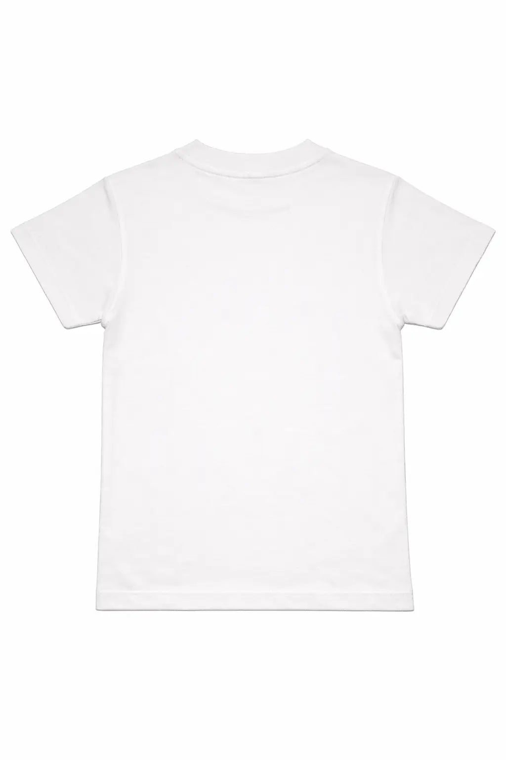 Boys white Basketball graphic t-shirt fabric back detail for kids — MiMo Pakistan