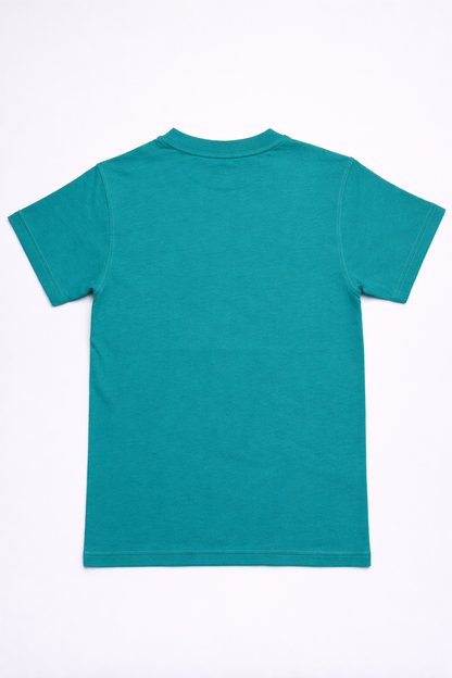 Kids Cartoon Bunny Printed T-Shirt – Soft Cotton Teal Boys Graphic Tee | Summer Casual Kids Wear Pakistan