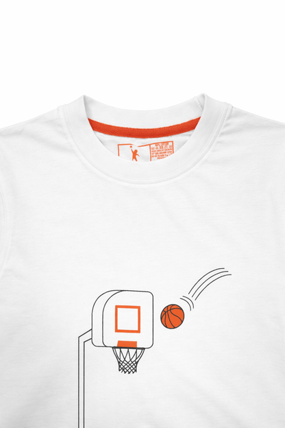 White Basketball Graphic T-Shirt