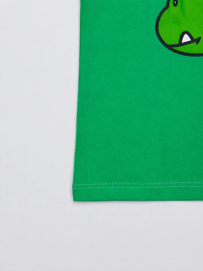 Kids Green Dinosaur Graphic Unisex T-Shirt – Premium Casual Cotton Tee