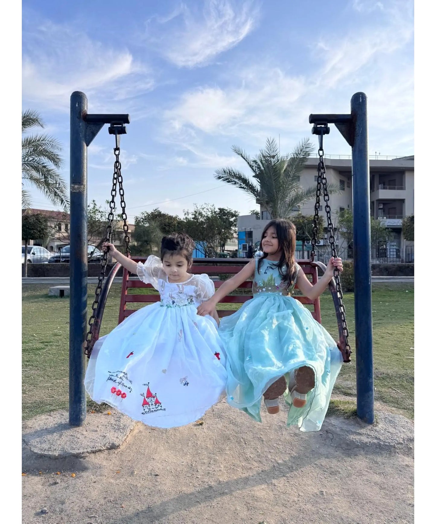 Girls white princess frock embroidery close-up layered skirt kids dress — MiMo Pakistan