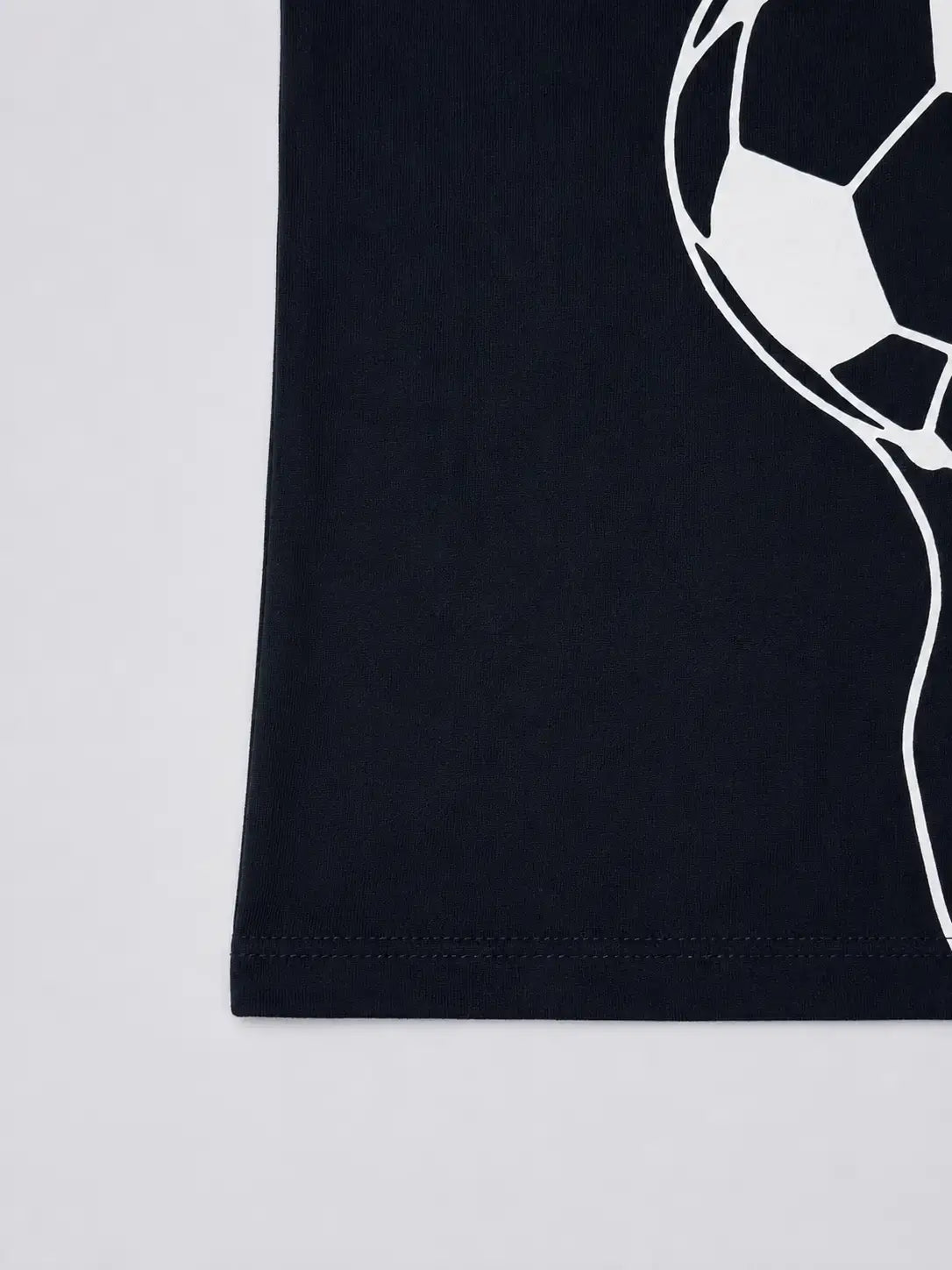 Kids black football graphic t-shirt back view boys girls wear — MiMo Pakistan