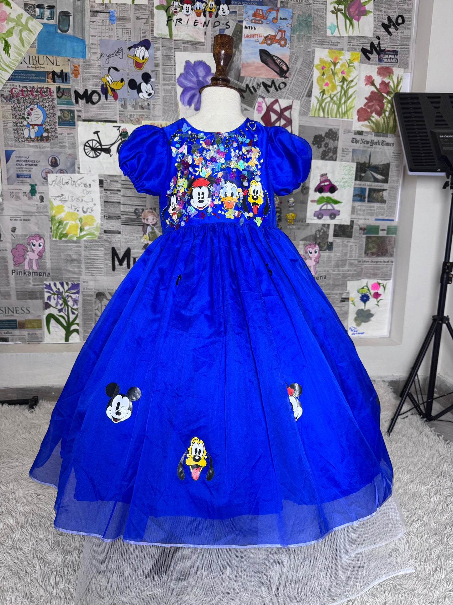 Girls' Blue Disney Princess Maxi Frock Dress