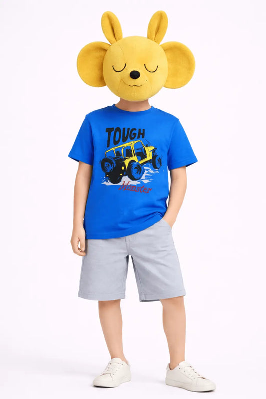 Boys blue Tough Monster truck graphic t-shirt kids casual wear — MiMo Pakistan