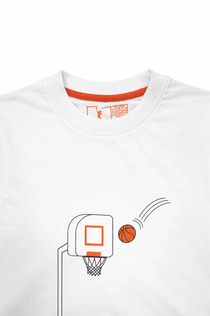 Boys white Basketball graphic t-shirt back for kids — MiMo Pakistan
